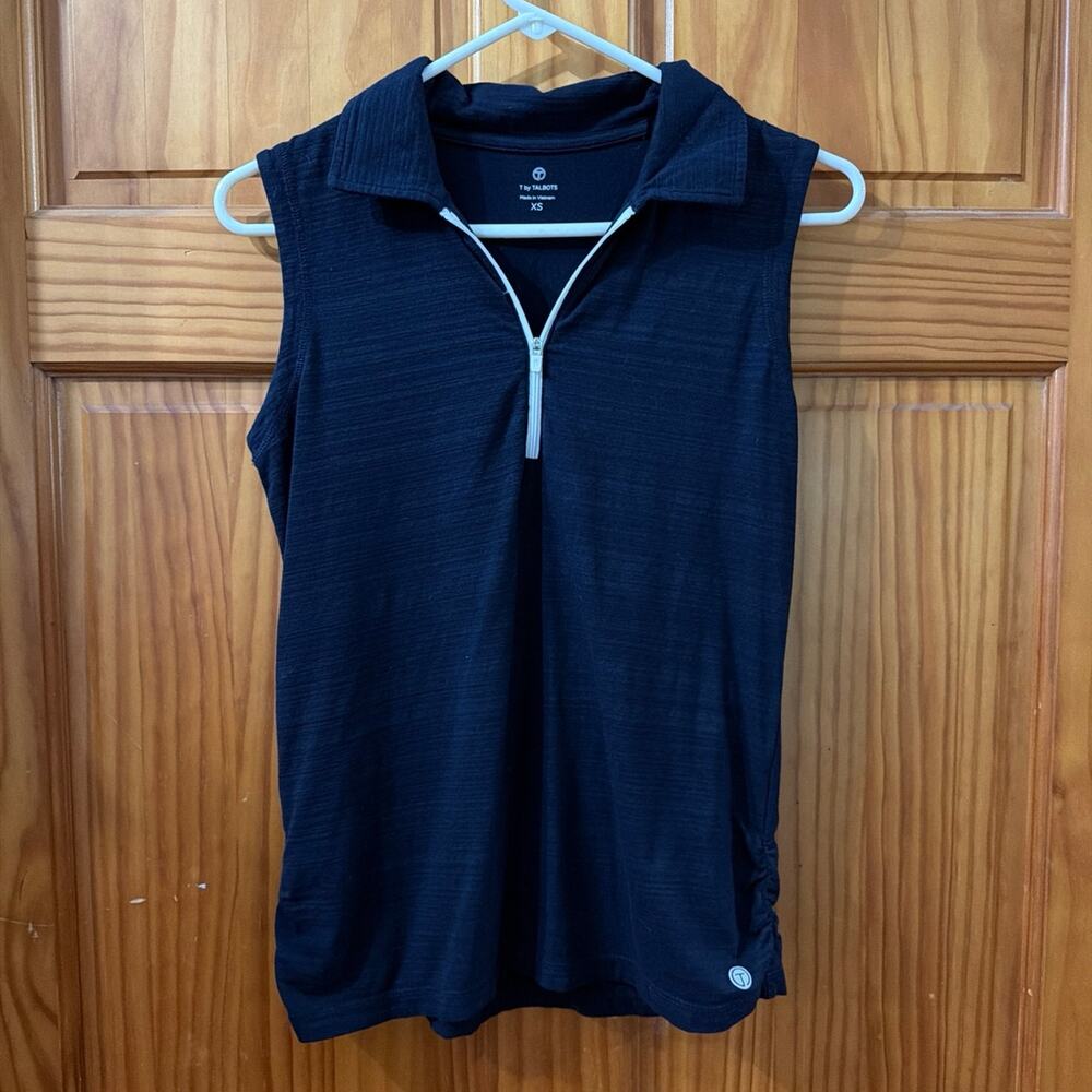 T for Talbots Women's Navy Sleeveless Athletic Polo Shirt Size XSmall